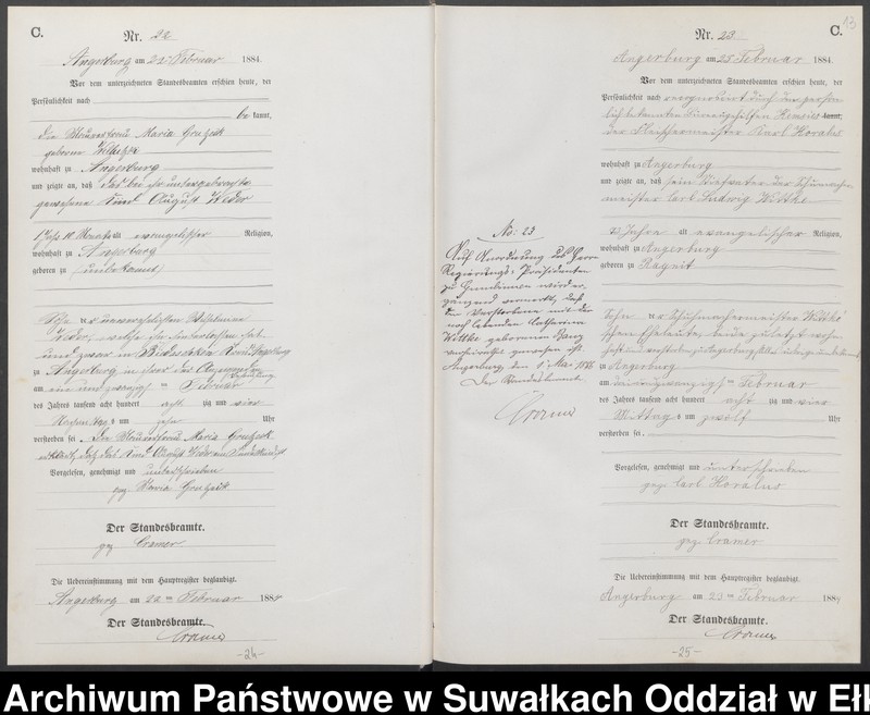 Obraz 16 z jednostki "Sterbe-Neben-Register des Preussischen Standes-Amtes Angerburg Kreis Angerburg"