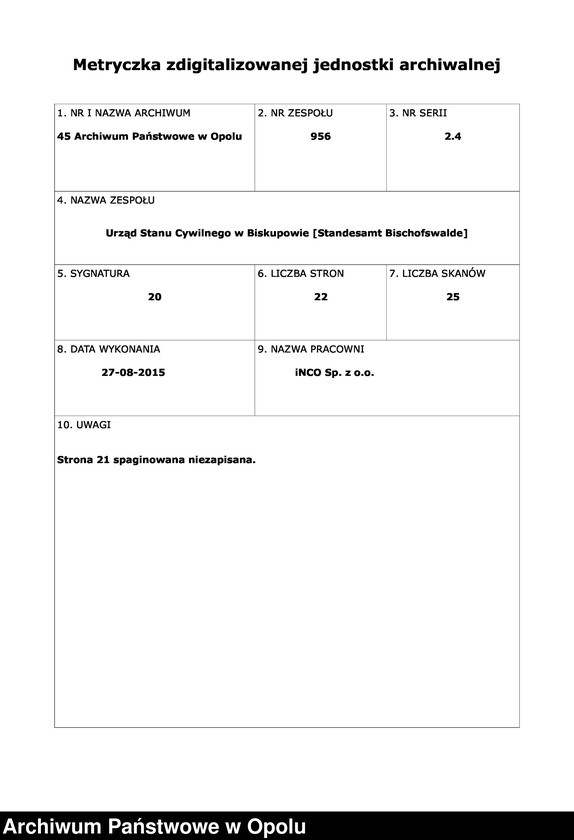 Obraz 2 z jednostki "Heiraths-Haupt-Register des Standsamts Bischofswalde pro 1901"