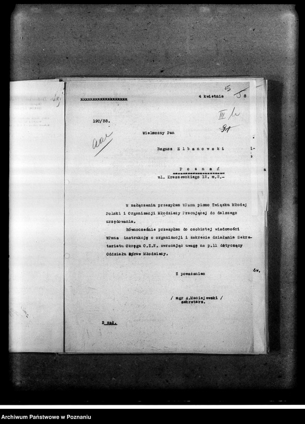 Obraz 8 z jednostki "Materiały programowe Obozu Zjednoczenia Narodowego - odezwy, korespondencja w sprawach organizacyjnych i personalnych"