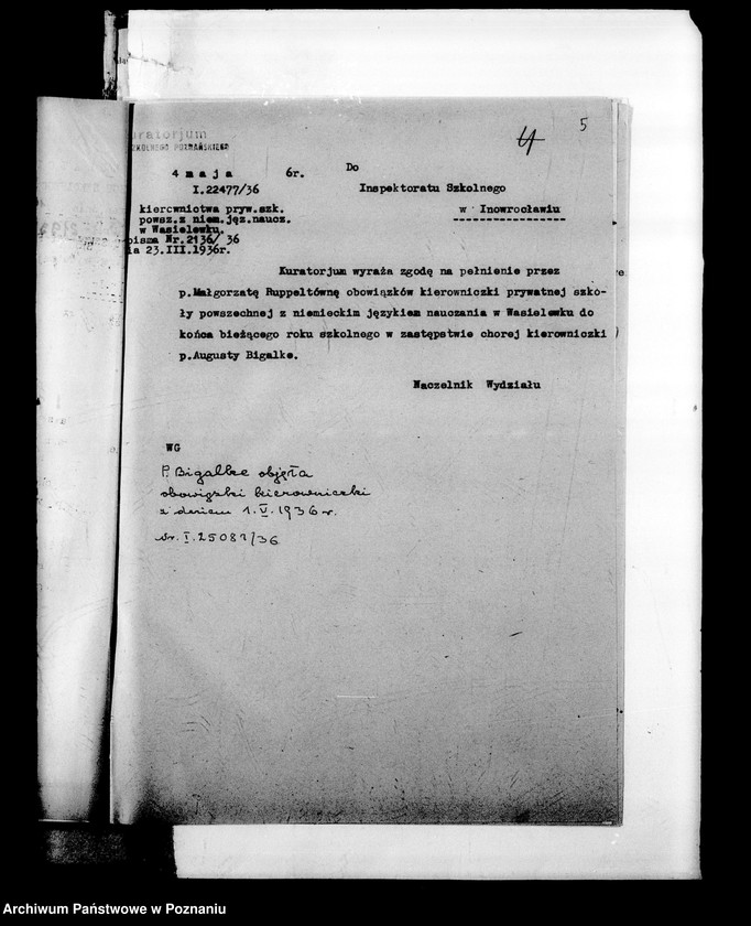 Obraz 9 z jednostki "Prywatna Szkoła Powszechna z niemieckim językiem nauczania Wasielewko powiat Mogilno"