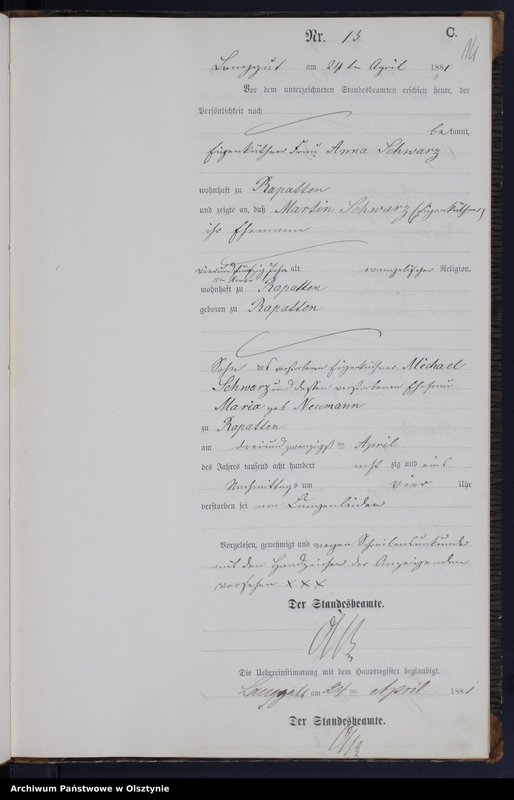 image.from.unit.number "Sterbe-Neben-Register Nr 1 - 25"