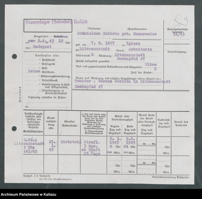 image.from.unit.number "[Akta osobowe więźnia - Żabicka Bronisława, zam. Łódź]"
