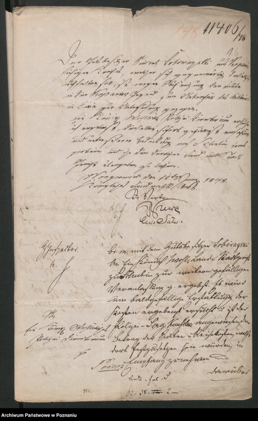 Obraz 6 z jednostki "A. betr. den Vinzent Sobierajski, Ignatz von Sokolnicki, gräfliche Familie Sokolnicki und Michael Graf Soltan"