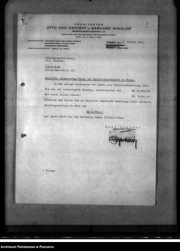 Obraz 7 z jednostki "Dienstwohngebäude des Reichsstatthalters Posen - nad jeziorem Góreckim"