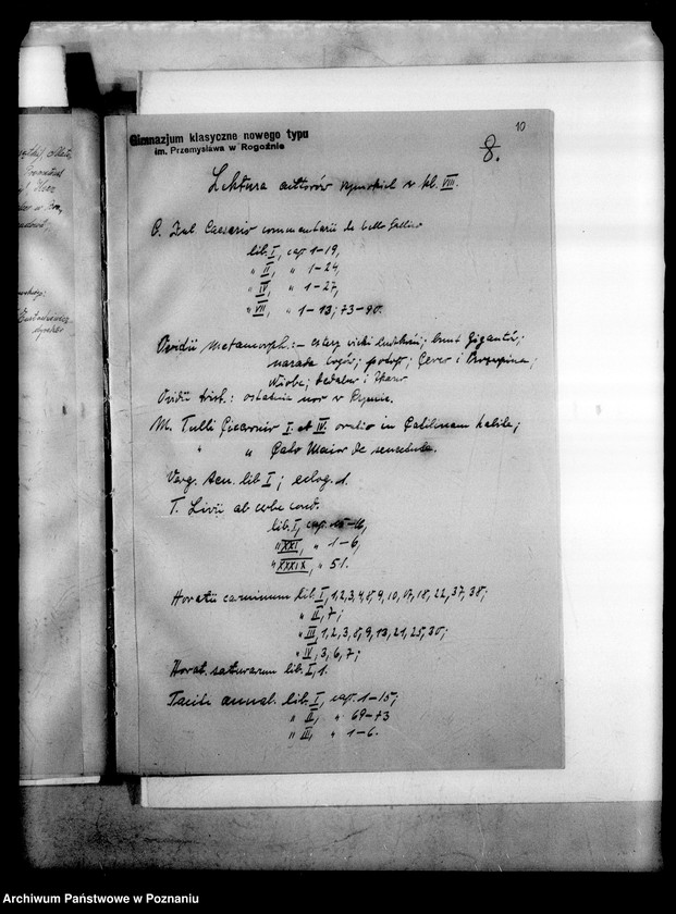 Obraz 14 z jednostki "Państwowe Gimnazjum imienia Przemysława - Rogoźno [protokół z egzaminu dojrzałości] [uczeń Józef Matuszczak wydalony z gimnazjum z Gostynia pod zarzutem agitacji komunistycznej]"