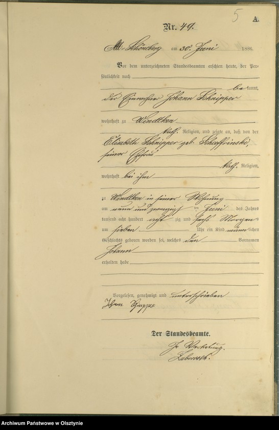 image.from.unit.number "Geburts-Haupt-Register Tom I,Nr 45 - 60"
