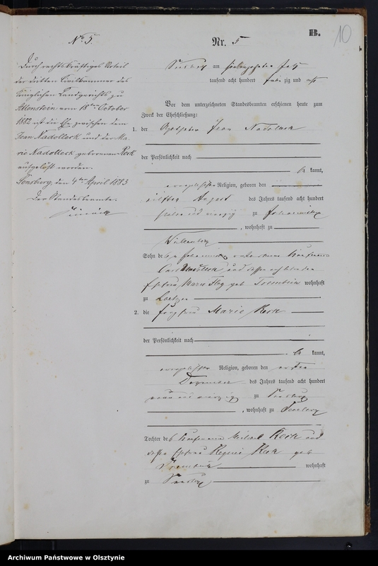 image.from.unit.number "Heiraths-Haupt-Register Nr 1 - 23"