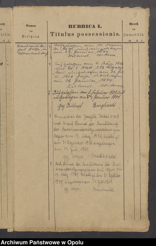 image.from.unit.number "Grundacten für Band I Blatt 12 des Grundbuchs von Alt Wilmsdorf Eigentümer: Richard Losse"