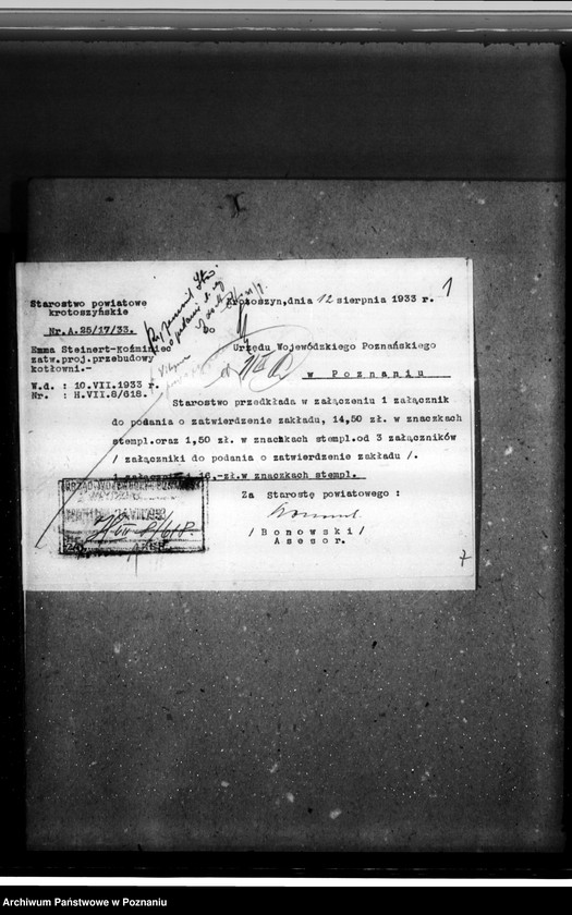 image.from.unit.number "Zatwierdzenie budowy tartaku Emmy Steinert w Koźminie pow. krotoszyński"