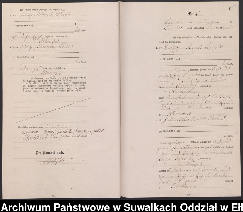 image.from.unit.number "Heiraths-Haupt-Register des Königlich Preussischen Standes-Amtes Schaden Kreis Sensburg"