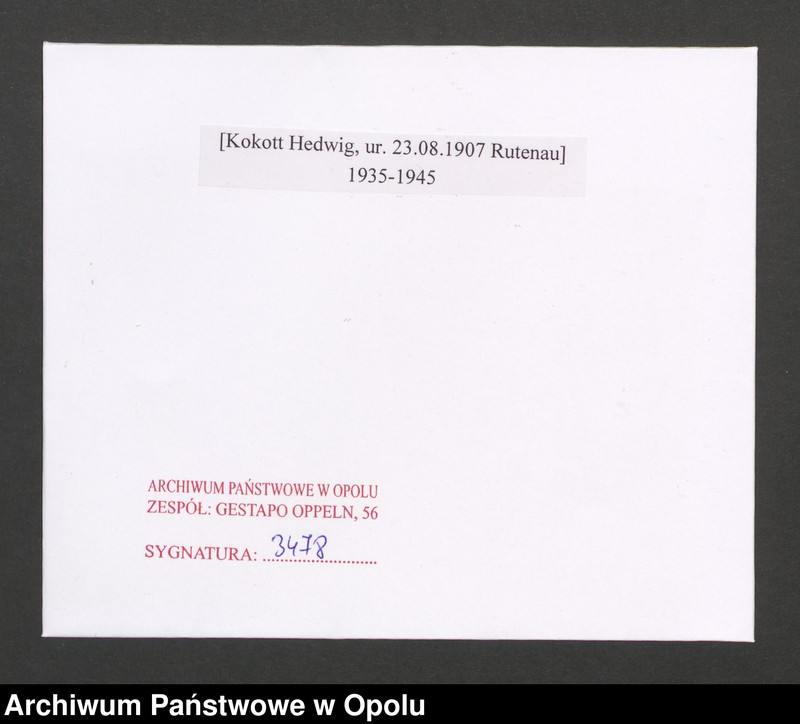 Obraz 2 z jednostki "[Kokott Hedwig, ur. 23.08.1907 Rutenau]"