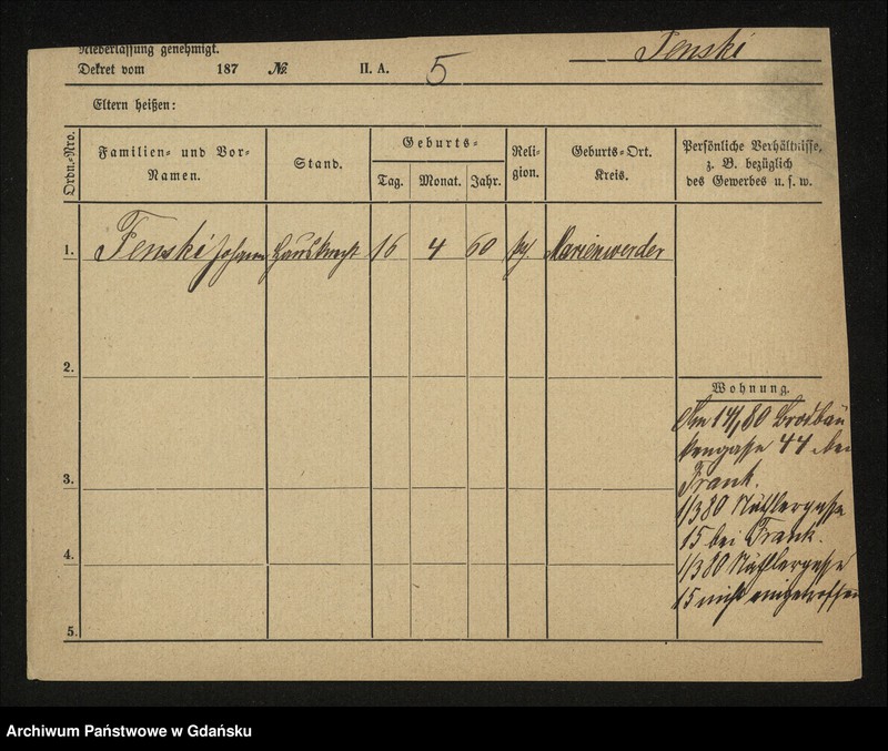 image.from.unit.number "Karty meldunkowe: Fenski - Ferski"