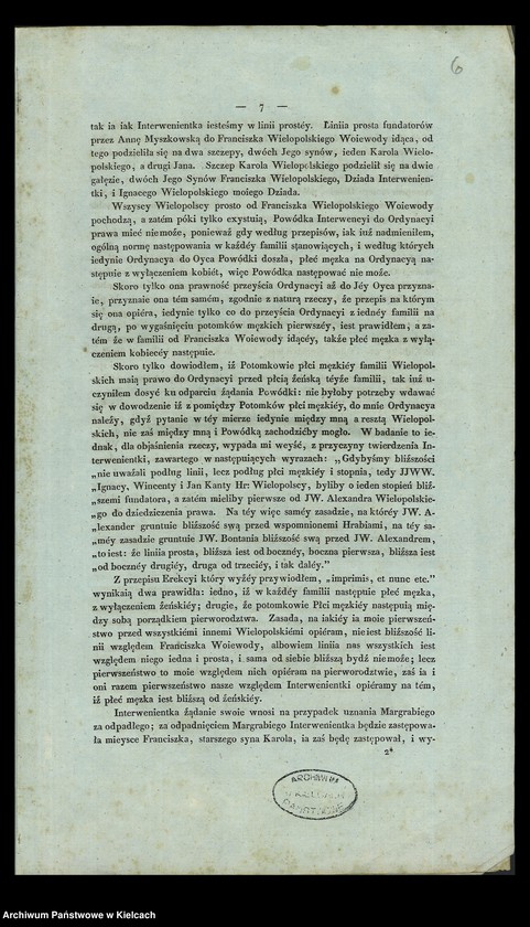 image.from.unit.number "Mapy genealogiczne Myszkowskich, Wielopolskich, wraz z opisem początku Ordynacji"
