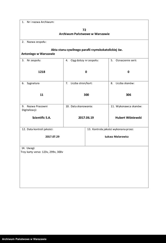 Obraz 2 z jednostki "Akta urodzeń, małżeństw i zgonów"
