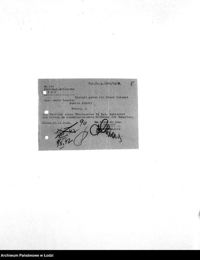 Obraz 8 z jednostki "[Korespondencja z wydziałami w sprawach personalnych, zatrudnienia i płac]"