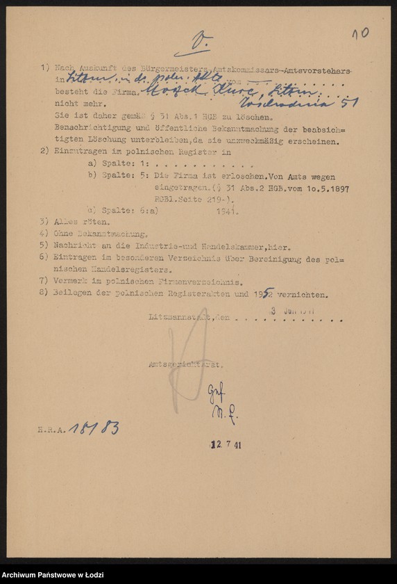 Obraz 12 z jednostki "Moszek Kurc – fabryka wyrobów półwełnianych i bawełnianych"