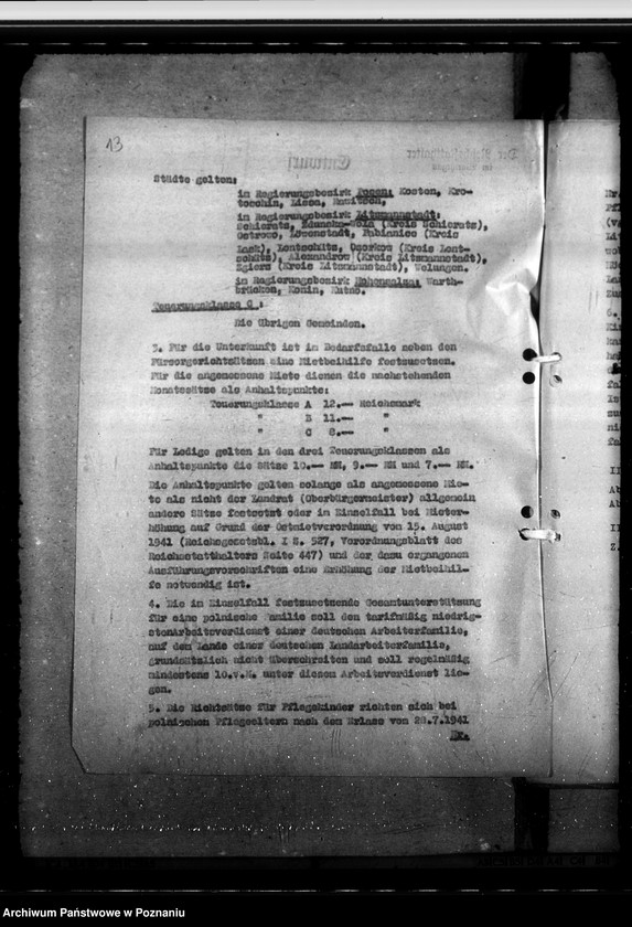 Obraz 18 z jednostki "Unterstützung an Stelle von Sozialversicherung für Polen. Erlass des Reichsarbeitsministeriums vom 26. 8. 1942 "Polenstatut"."
