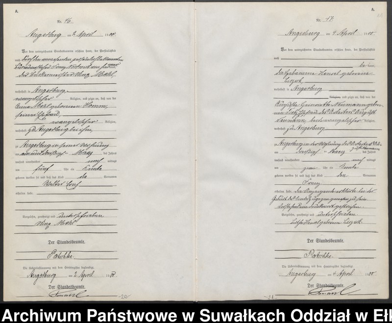 image.from.unit.number "Geburts-Neben-Register des Preussischen Standes-Amtes Angerburg Kreis Angerburg"