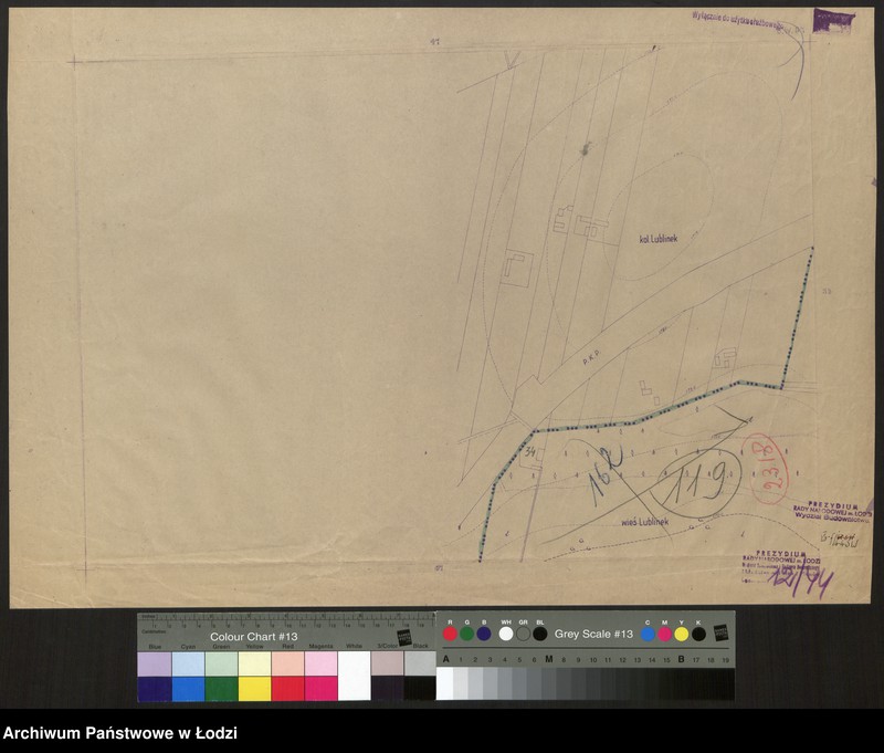 Obraz 1 z jednostki "Plan m. Łodzi 1:2000 z oznaczeniem podziału miasta na obwody i rejony spisowe. Sekcja SW57"