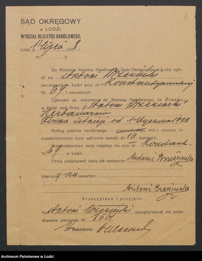 Obraz 3 z jednostki "Antoni Brzeziński – herbaciarnia"