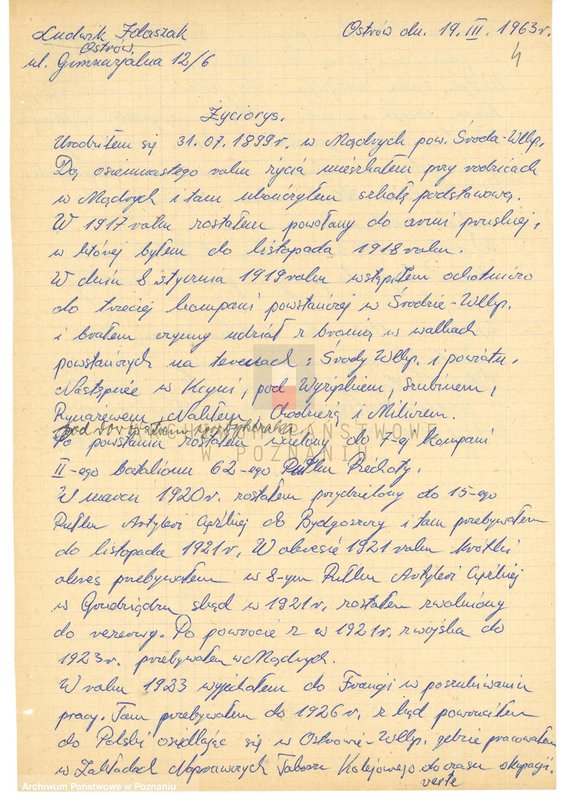 Obraz 20 z jednostki "Życiorysy powstańców wielkopolskich: I."