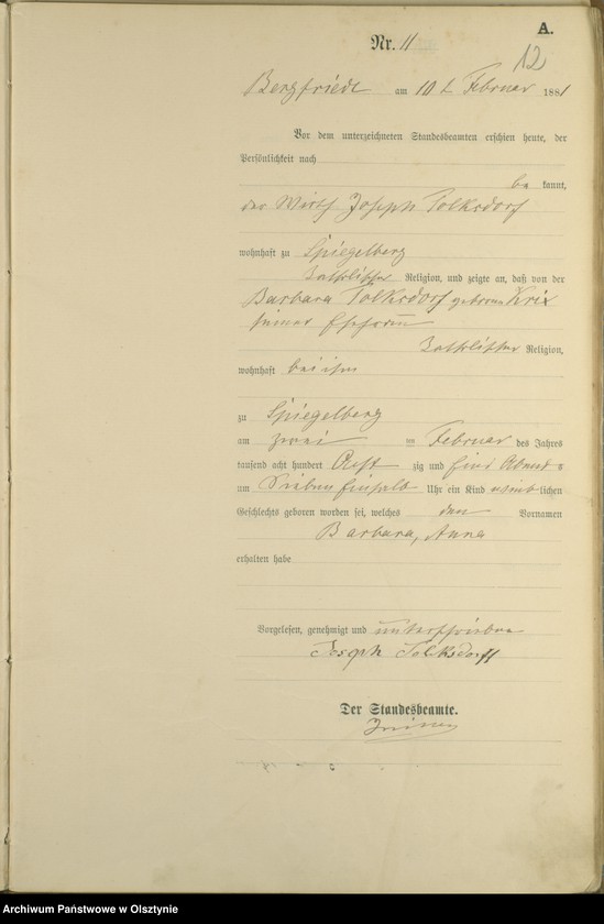 image.from.unit.number "Geburts-Haupt-Register Nr 1 - 98"