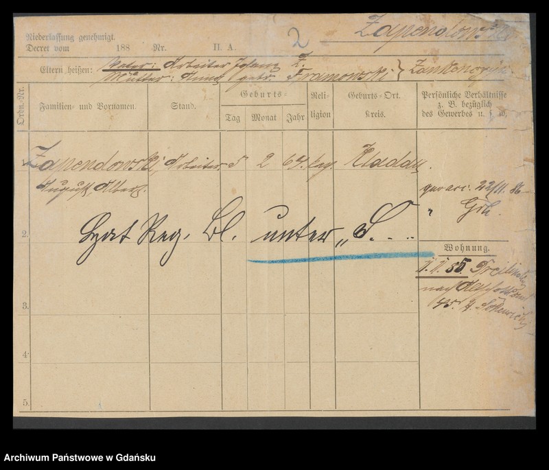 image.from.unit.number "Karty meldunkowe: Zapel - Zeitz"