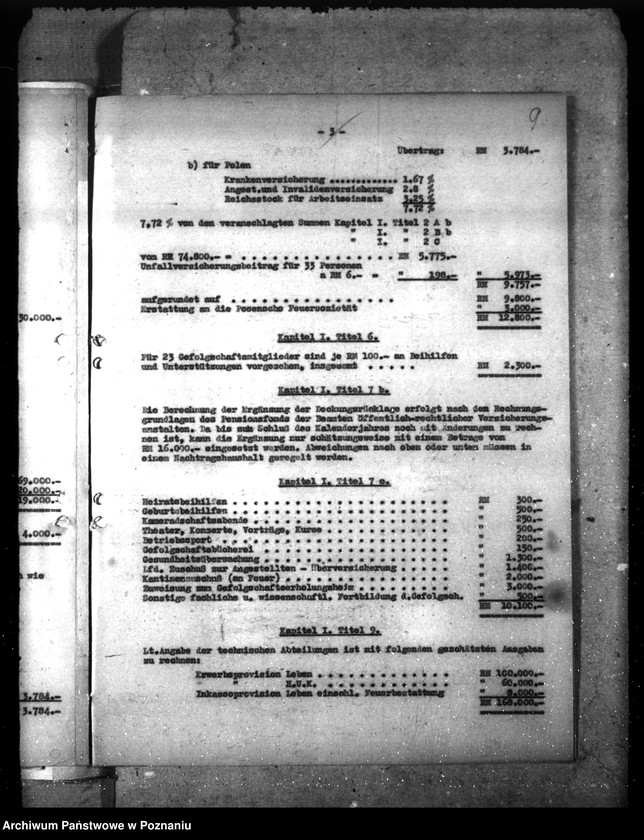 Obraz 14 z jednostki "Haushaltspläne der Posenschen Feuer- und Lebensversicherung"