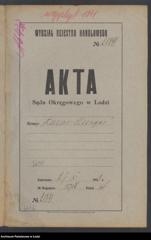 Obraz 2 z jednostki "Lazar Hurges – wyrób i sprzedaż towarów jedwabnych"