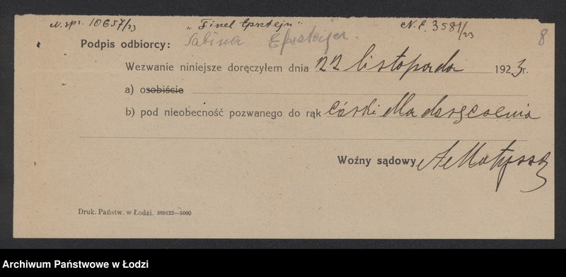 Obraz 10 z jednostki "Fiszla Epsztajn – handel drzewem opałowym"