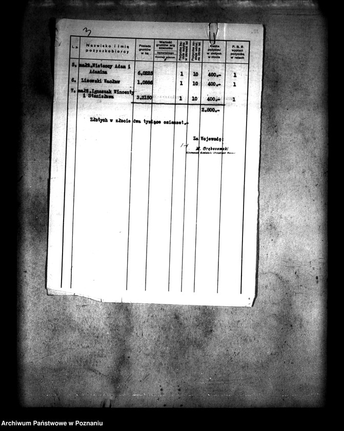 Obraz 6 z jednostki "Przyznanie pomocy kredytowej uczestnikom scalania gruntów wsi Nowa Wieś powiatu konińskiego"