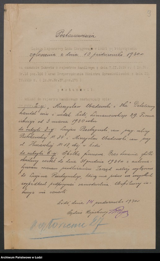 image.from.unit.number "Mieczysław Wadowski i S-ka- detaliczny handel win i wódek"