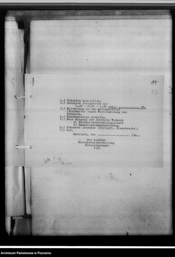 Obraz 17 z jednostki "[Korespondencja w sprawach organizacyjnych, sprawozdania z działalności], Kreissippenamt Rawitsch [Rawicz]"