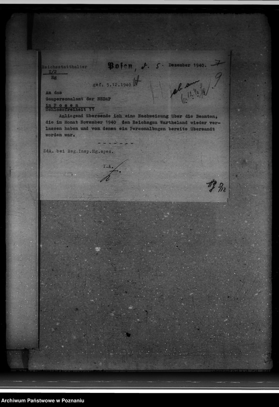 Obraz 13 z jednostki "Erfassung und Überprüfung der Beamten und Angestellten der kommunalen Behörden"