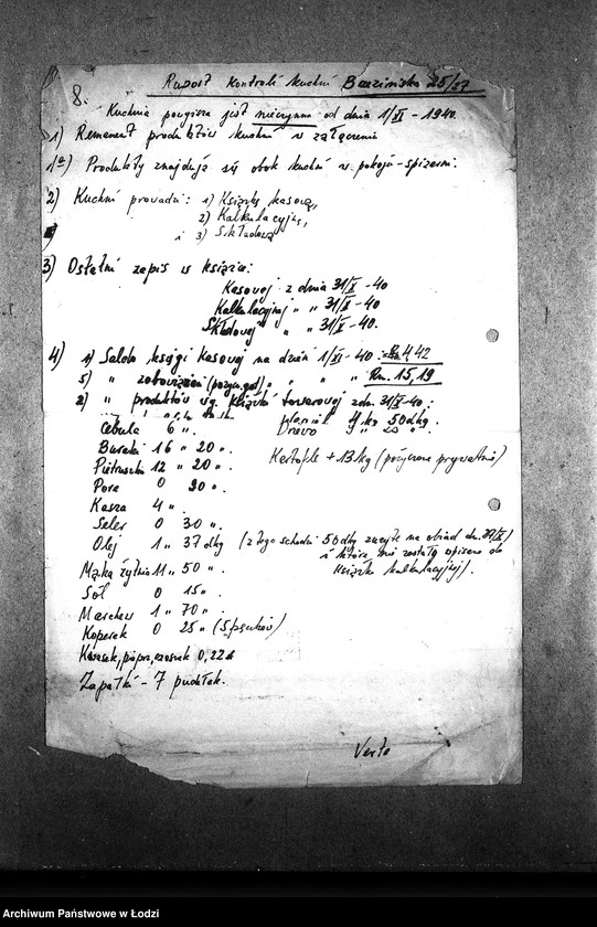 Obraz 11 z jednostki "[Kuchnia przy ul. Brzezińskiej 25. Działalność kuchni, personel, konsumenci, kontrole]"