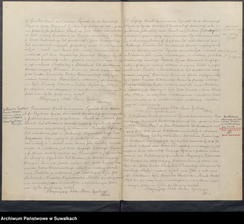 Obraz 6 z jednostki "[Księga akt urodzeń, małżeństw i zgonów parafii rzymskokatolickiej w Sejnach z 1921 roku]"