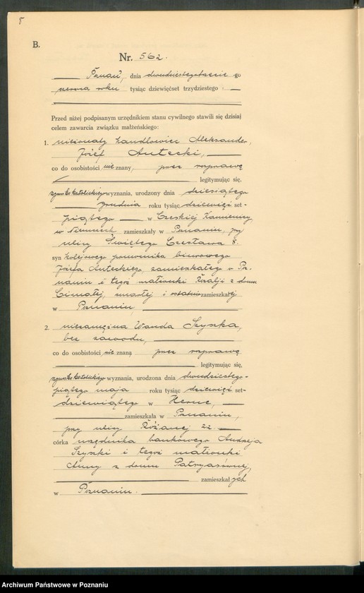 Obraz 10 z jednostki "Księga miejscowa małżeństw tom III [Rejestr główny małżeństw]"