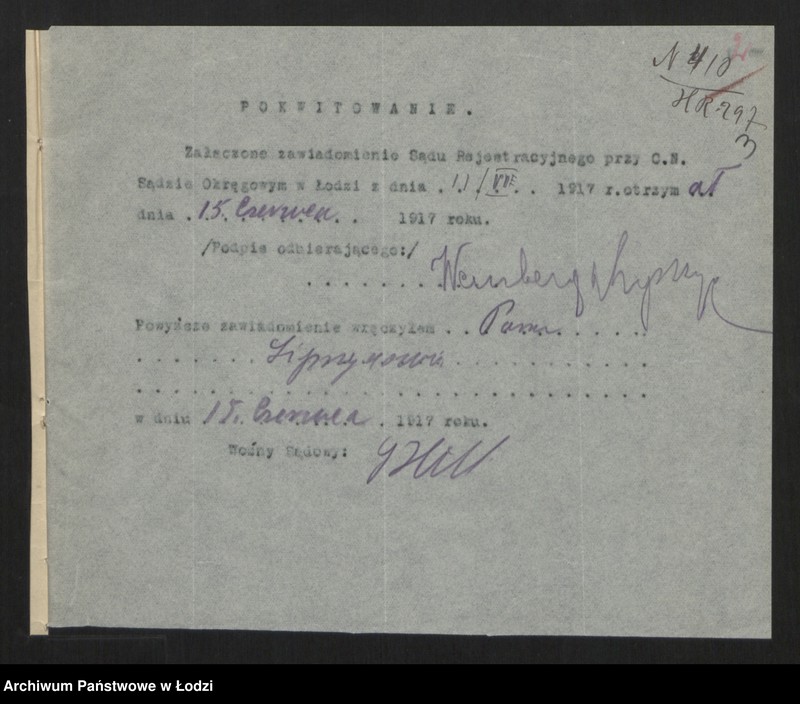 Obraz 5 z jednostki "Gerszon Weinberg i Majer Lipszyc- handel towarów manufakturowych"