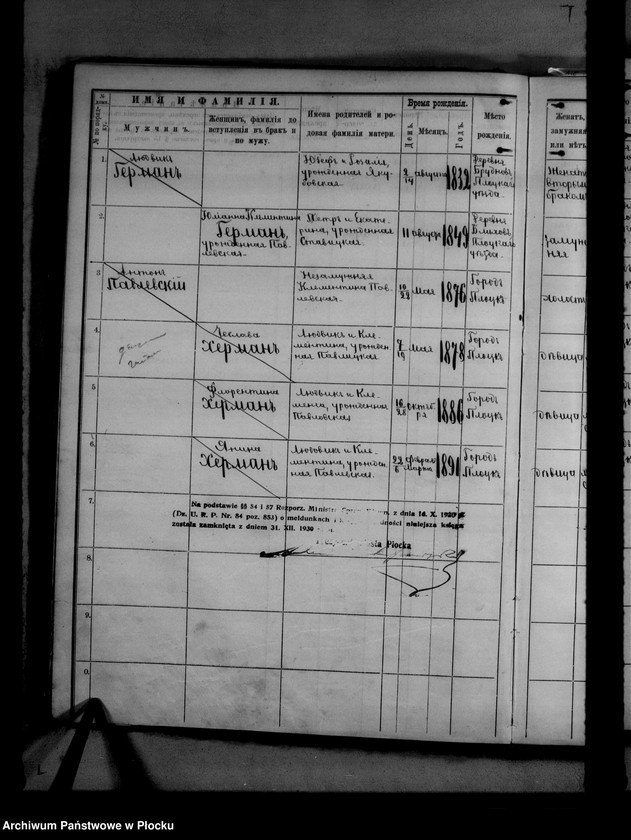 image.from.unit.number "[Księga zamknięta ludności stałej miasta Płocka - ul. Bielska nr 35]"