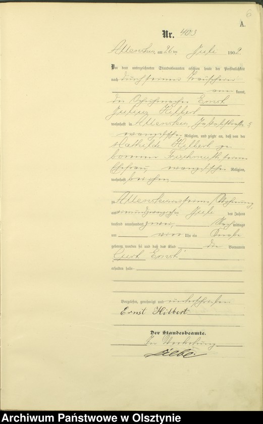 image.from.unit.number "Geburts-Haupt-Register Tom II,Nr 400 - 746"