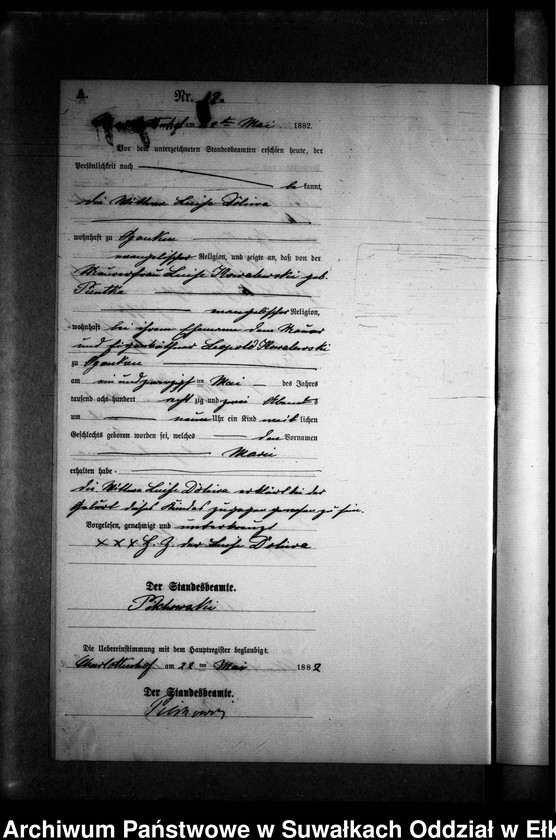 image.from.unit.number "Geburts-Neben-Register des Preussischen Standes-Amtes Gr. Strengeln Kreis Angerburg"