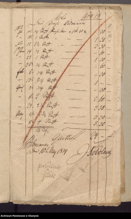 image.from.unit.number "Beläge zur 1813/1814 Jahres Kirchen Rechnung von Widminnen"