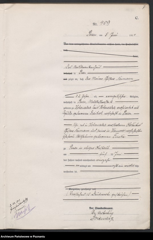 Obraz 8 z jednostki "Księga miejscowa zgonów tom III [Rejestr główny zgonów]"