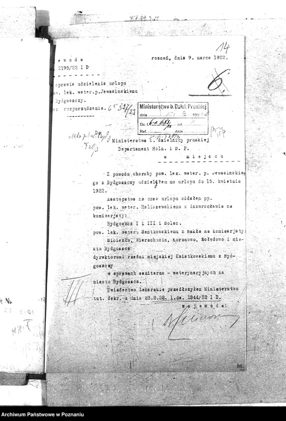 Obraz 18 z jednostki "Pow. lekarz Weterynaryjny Bydgoszcz"