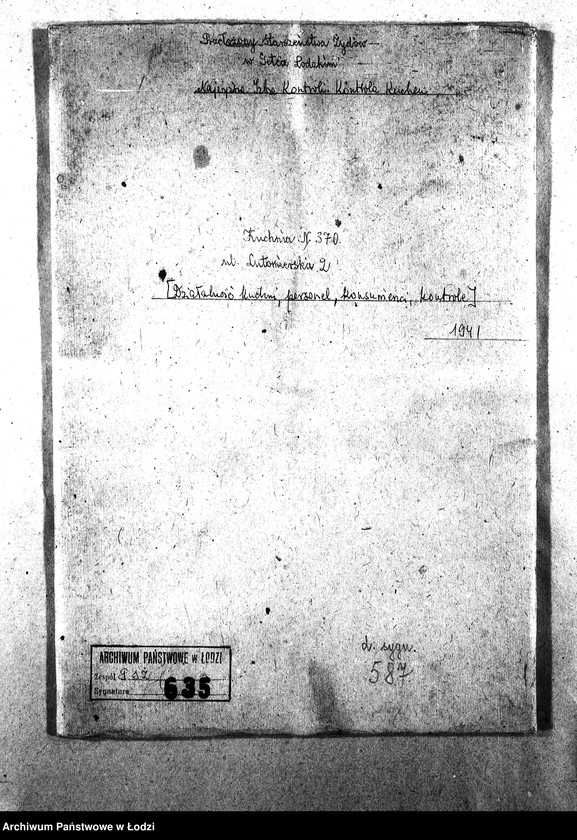 Obraz 3 z jednostki "[Kuchnia nr 370, ul. Lutomierska 2. Działalność kuchni, personel, konsumenci, kontrole]"