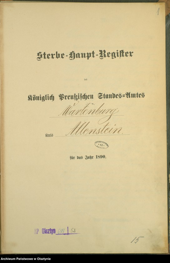 image.from.unit.number "Sterbe-Haupt-Register Tom II,Nr 260 - 268"