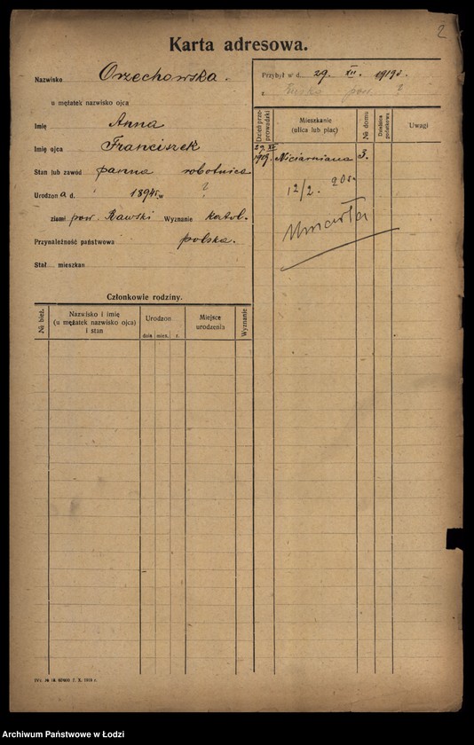 Obraz 5 z jednostki "[Spis ludności Łodzi] Orzechowska-Osiński"