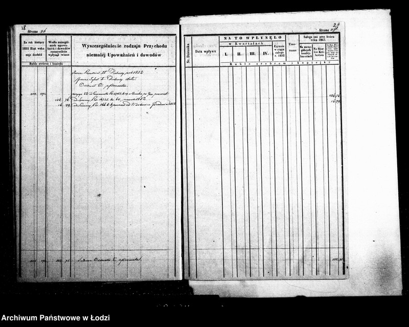 Obraz 19 z jednostki "Manuał przychodu i wydatku kasy ekonomicznej m. Łodzi na rok 1852"