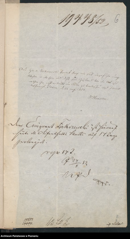 Obraz 10 z jednostki "A. betr. den polnischen Flüchtling Michael von Zakrzewski"