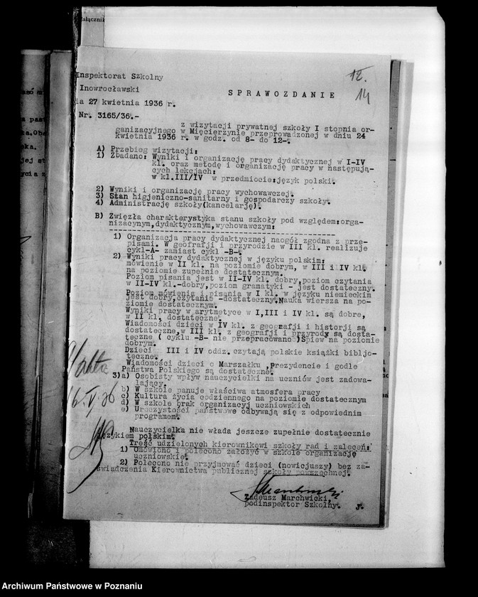 Obraz 18 z jednostki "Prywatna Szkoła Powszechna z niemieckim językiem nauczania w Mięcierzynie powiat Żnin"